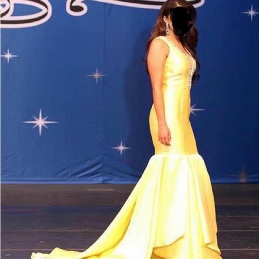 Formal gown with rhinestone accents